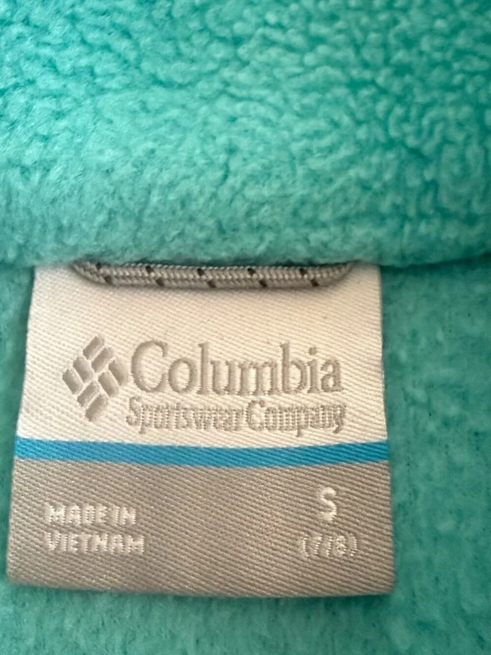 Columbia Girls S (7/8) Aqua Full Zip Fleece Jacket